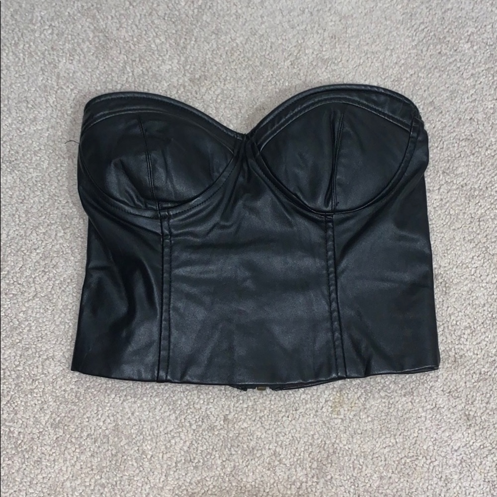 Forever 21 leather bustier crop top